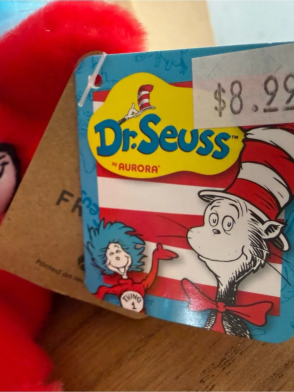 Dr. Seuss Red Plush with Bright Blue Hair Thing 1-Style Stuffed Toy